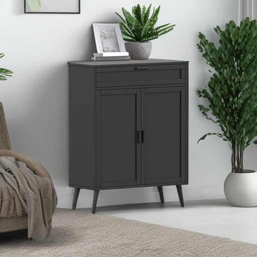 Accent Floor Storage Cabinet with 2 Doors, Bathroom Cabinet with Large Drawer