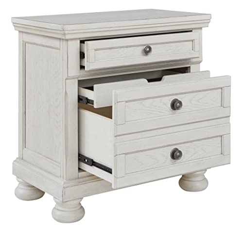 Robbinsdale Traditional 2 Drawer Night Stand, White