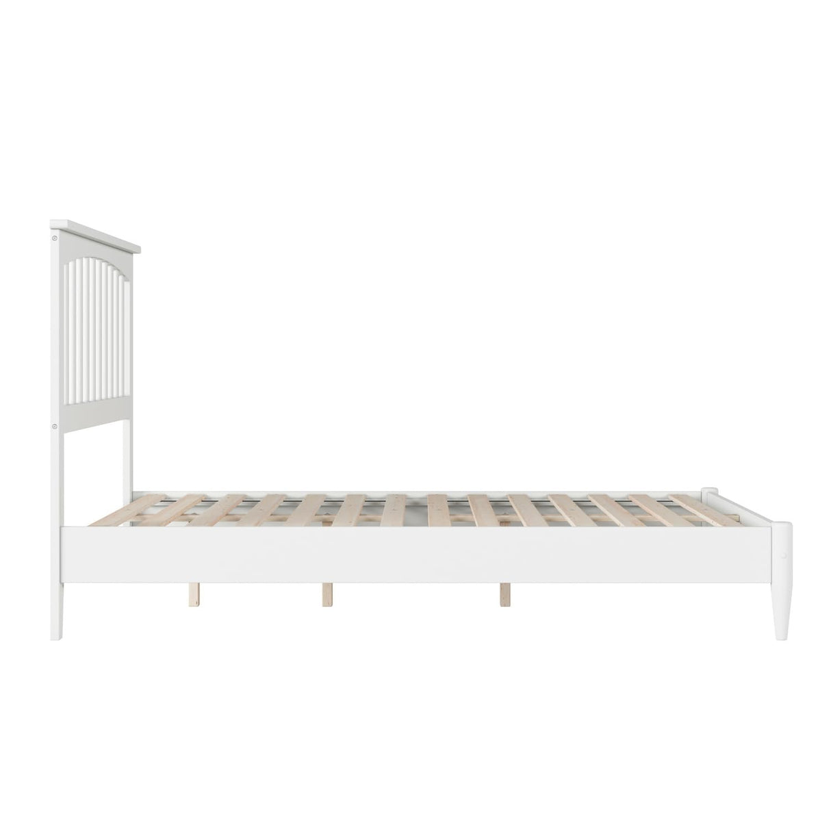 Simplicity Full Solid Wood Low Profile Platform Bed in White