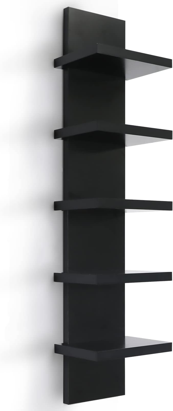 5 Tier Wall Shelf Unit,White Vertical Floating Shelf-Narrow Decorative Wall Mount Modern