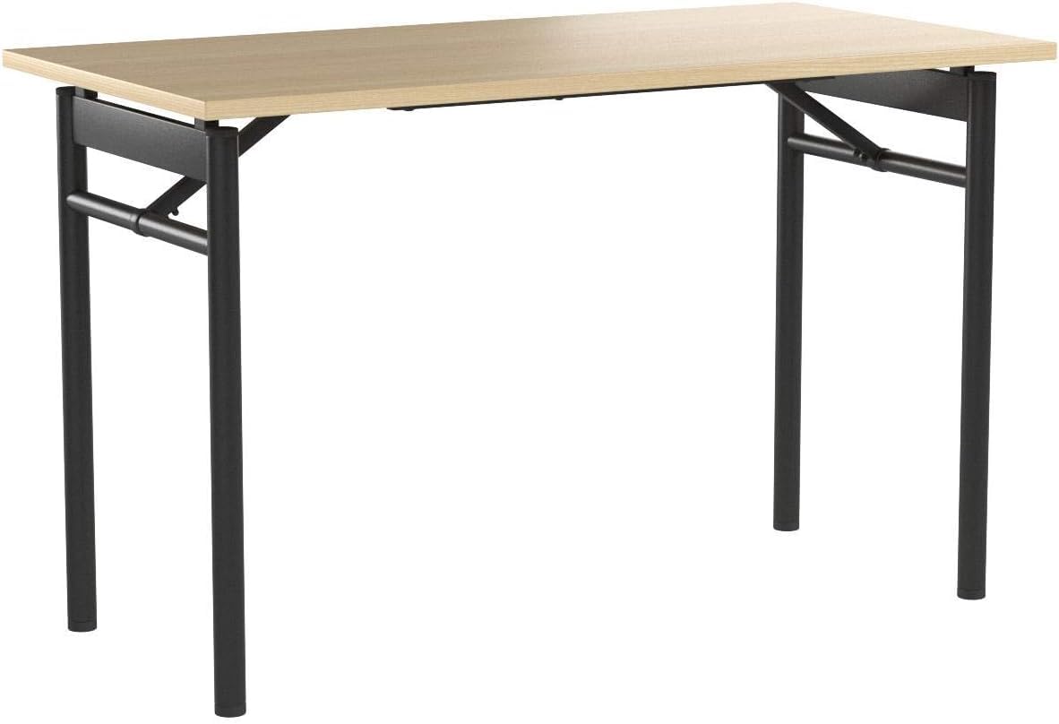 Mare 47 Inch Black Metal Folding Desk with Water Resistant Finish