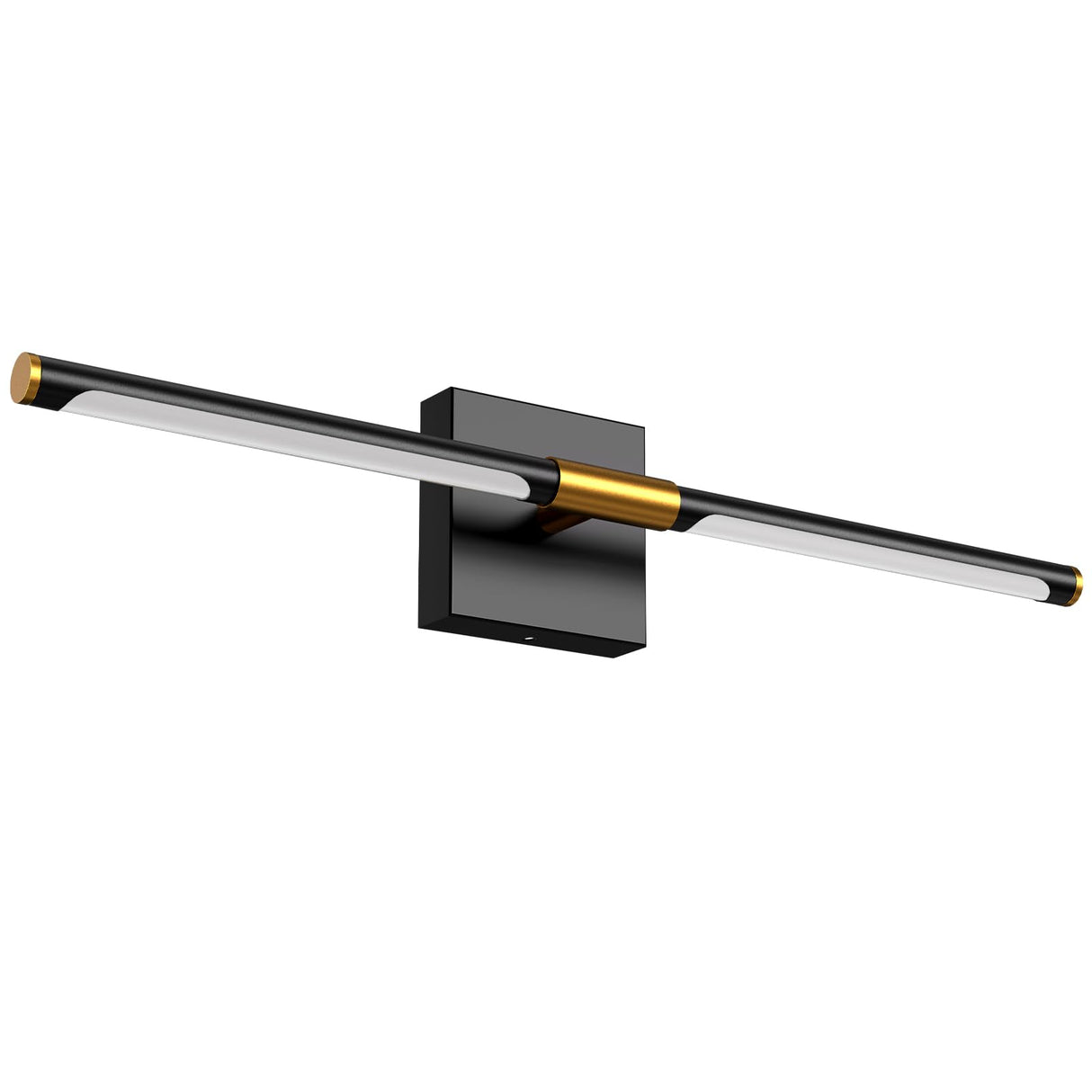 Modern Black Gold Vanity Lights 24 Inch, 18W 350° Rotable Bathroom Light Fixtures Over