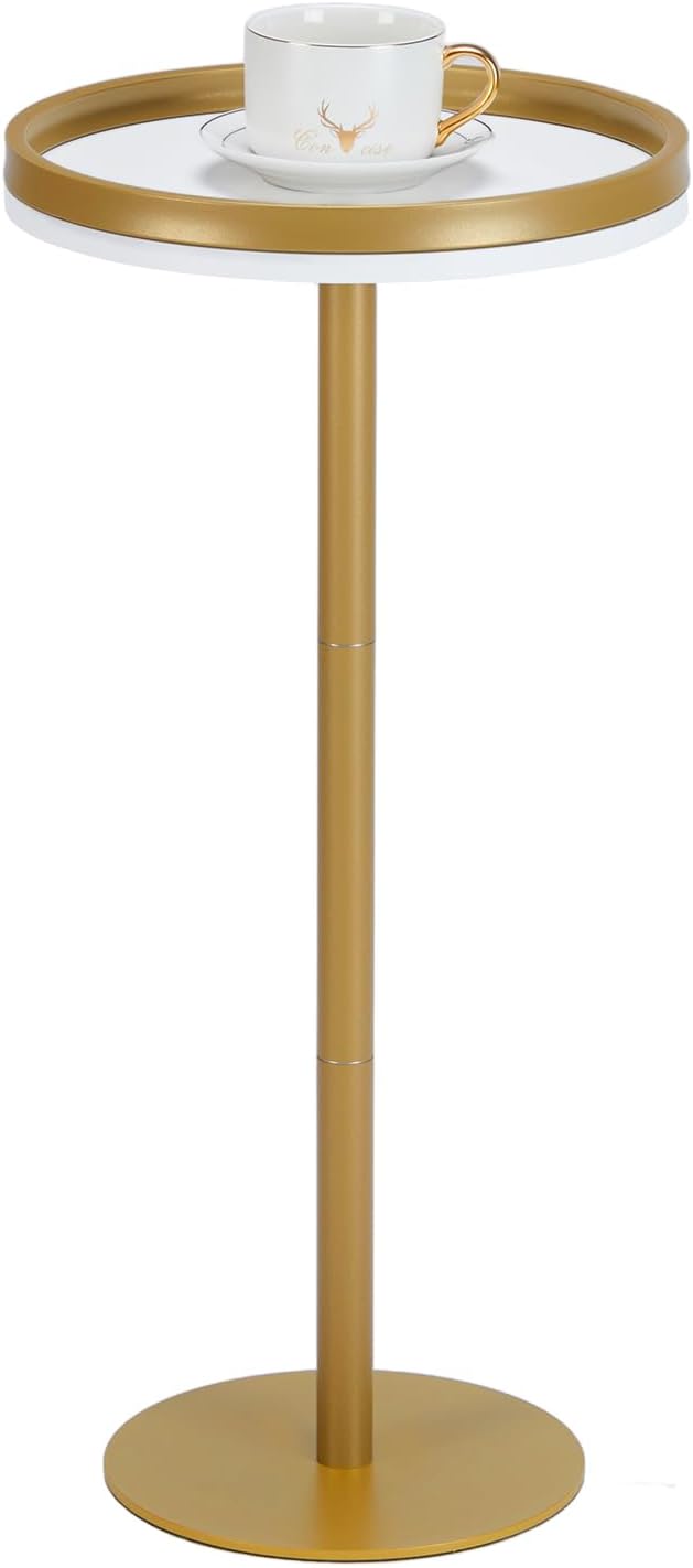 Round Drink Table,Small Pedestal Table,Small Round Side Table for Small Spaces