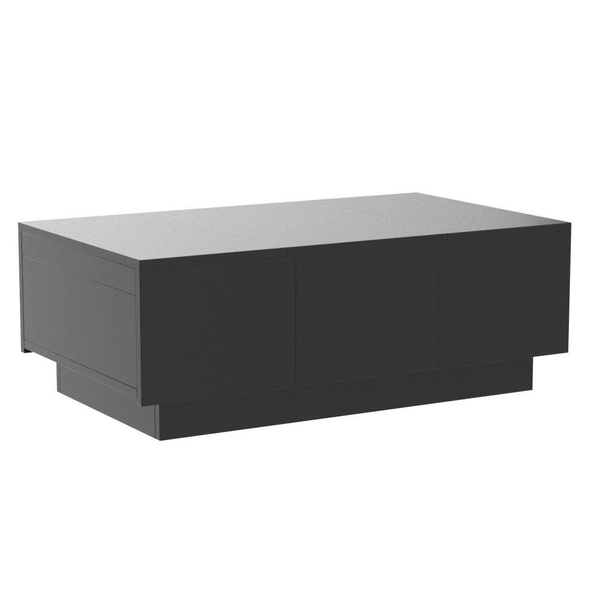 Extendable Coffee Table with 2 Drawers, Rectangle Center Table