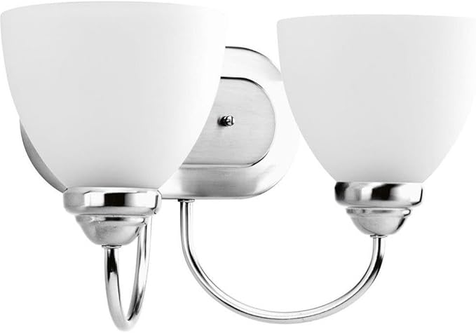 2-Light Bath Vanity Light, Brushed Nickel Finish