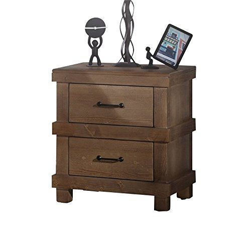 Furniture Adams Wood Nightstand in Antique Oak