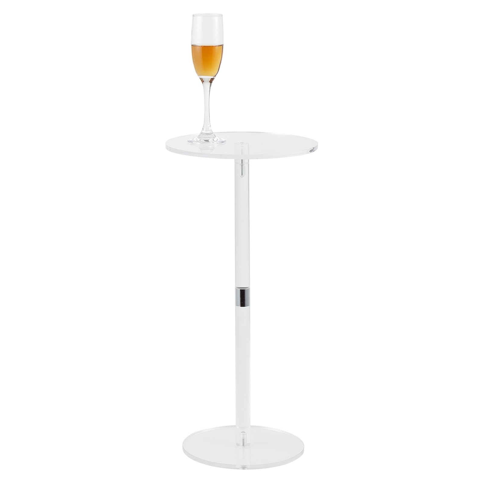Acrylic Drink Table, 10" L x 10" W x 21.3" H Acrylic Side Table, Small Round Side Table
