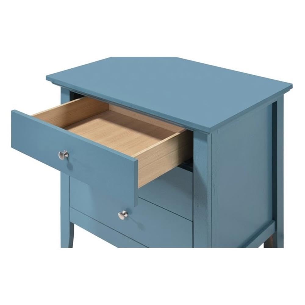 Hammond 3 Drawer Nightstand in Teal Blue