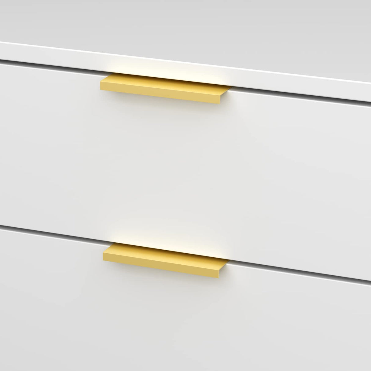 Set of 2 Nightstands with 2 Storage Drawers & Gold Metal Legs, Modern Bedside Table