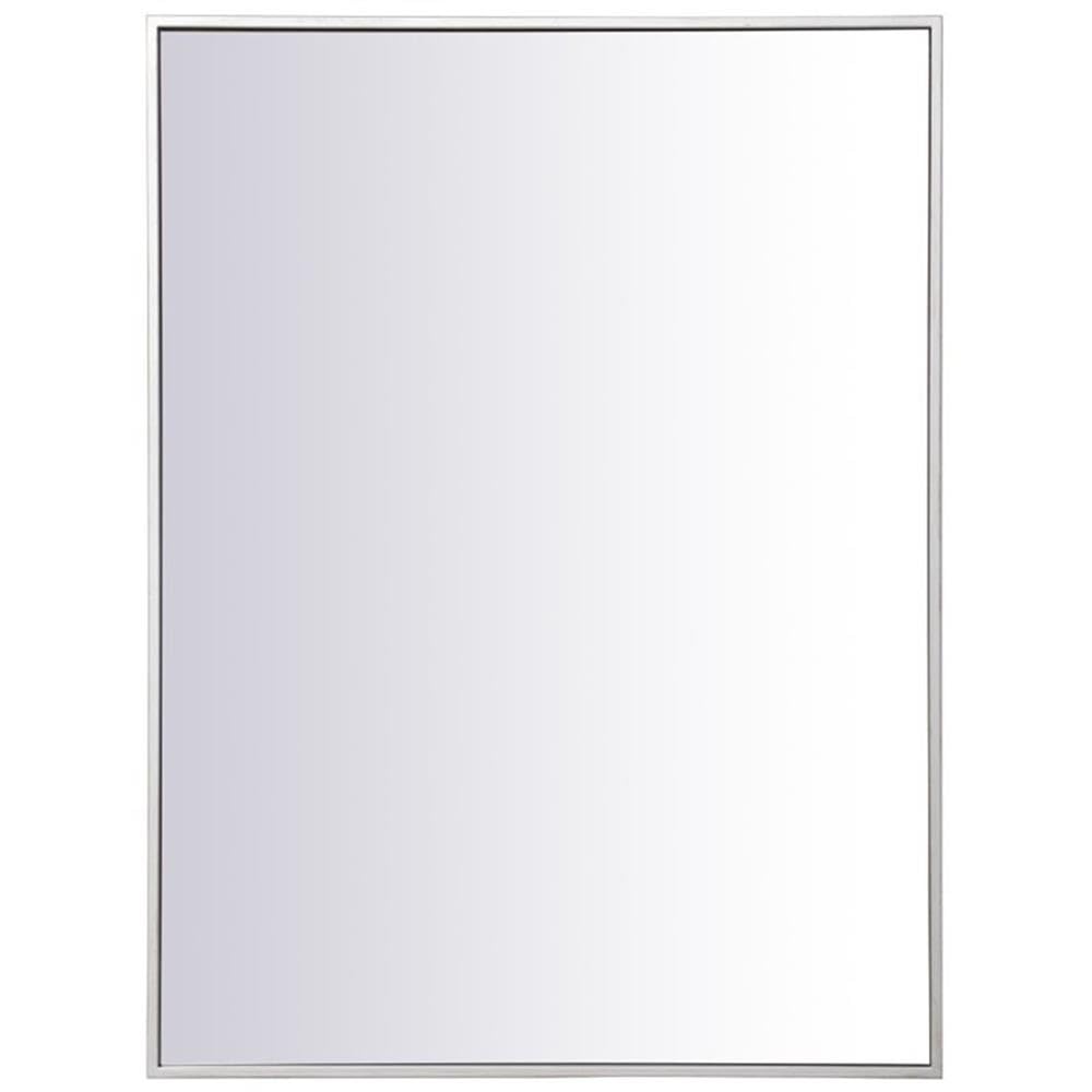 36" x 27" Contemporary Metal Frame Mirror in Silver