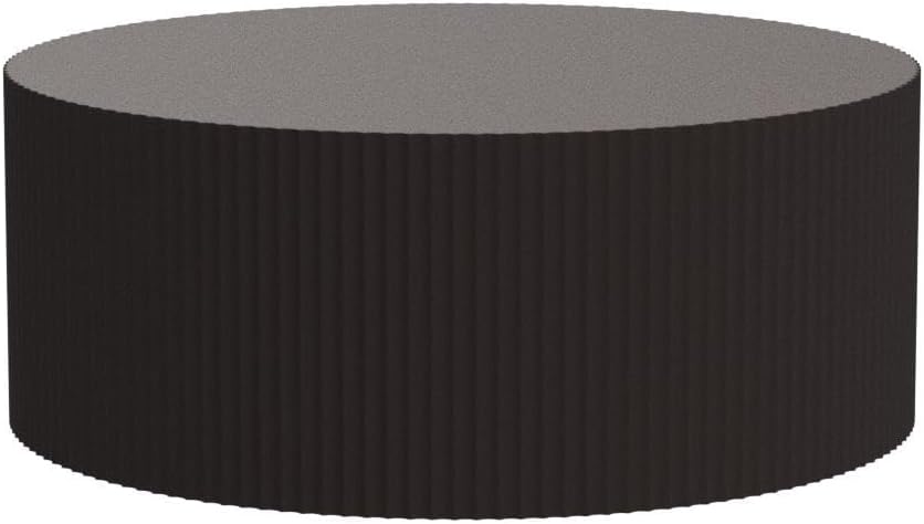 Large Round Coffee Table for Living Room Drum Coffee Table Modern Large Circle Coffee Table Fluted Coffee Table for Apartment Mall No Need Assembly (Matte Brown)