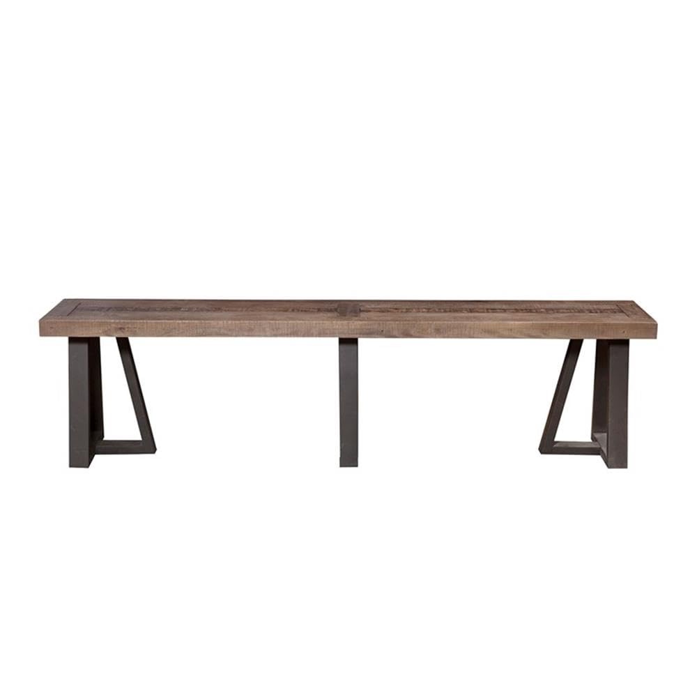 Furniture Prairie Bench, Reclaimed Natural and Black Finish