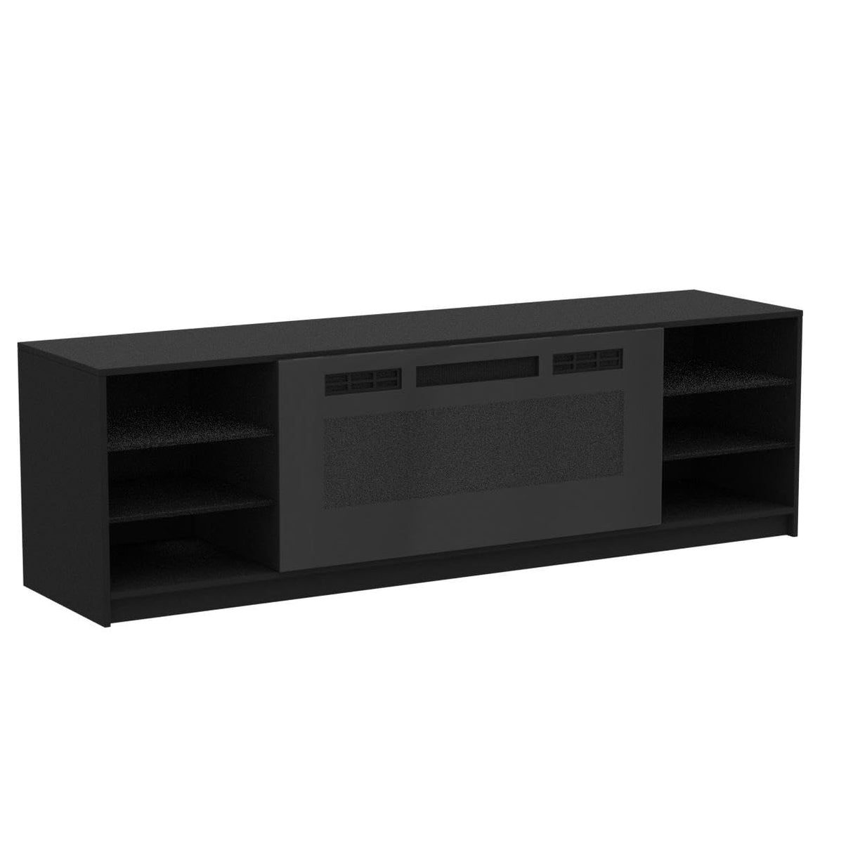 1 Electric Fireplace Modern 79" TV Stand (Black)