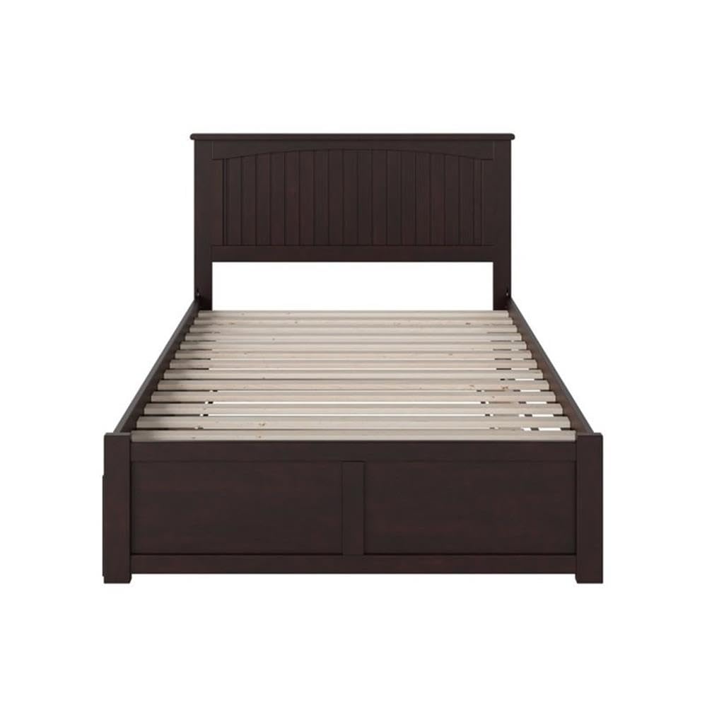 BOWERY HILL Full Platform Panel Bed with Trundle in Espresso