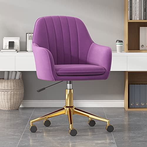 Office Desk Chair, Velvet Office Chair Swivel Upholstered with Wheels & Height Adjust for