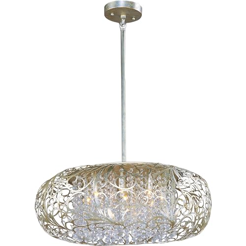 Arabesque-Nine Light Pendant in Crystal style-24 Inches Wide by 12 inches high-Golden Silver