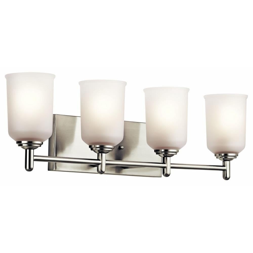 Shailene 29.5" 4 Light Vanity Light with Satin Etched Glass in Brushed Nickel