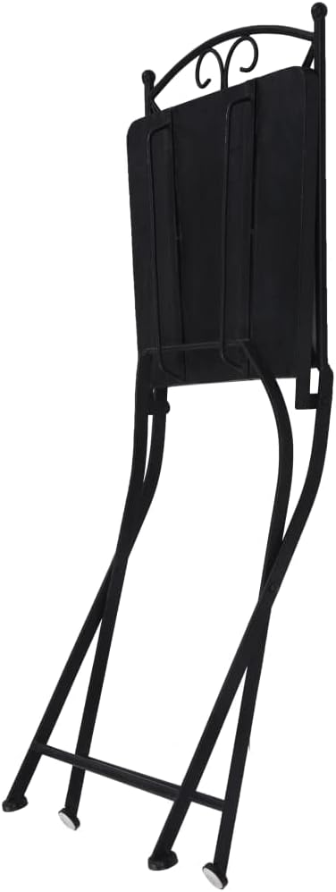 Mosaic Bistro Set 3-Piece Outdoor Patio Furniture - Terracotta Gray Orange Ceramic Tile