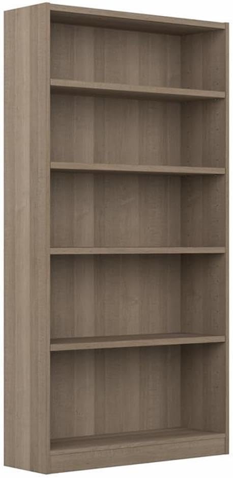 Universal Tall 5 Shelf Bookcase in Ash Gray