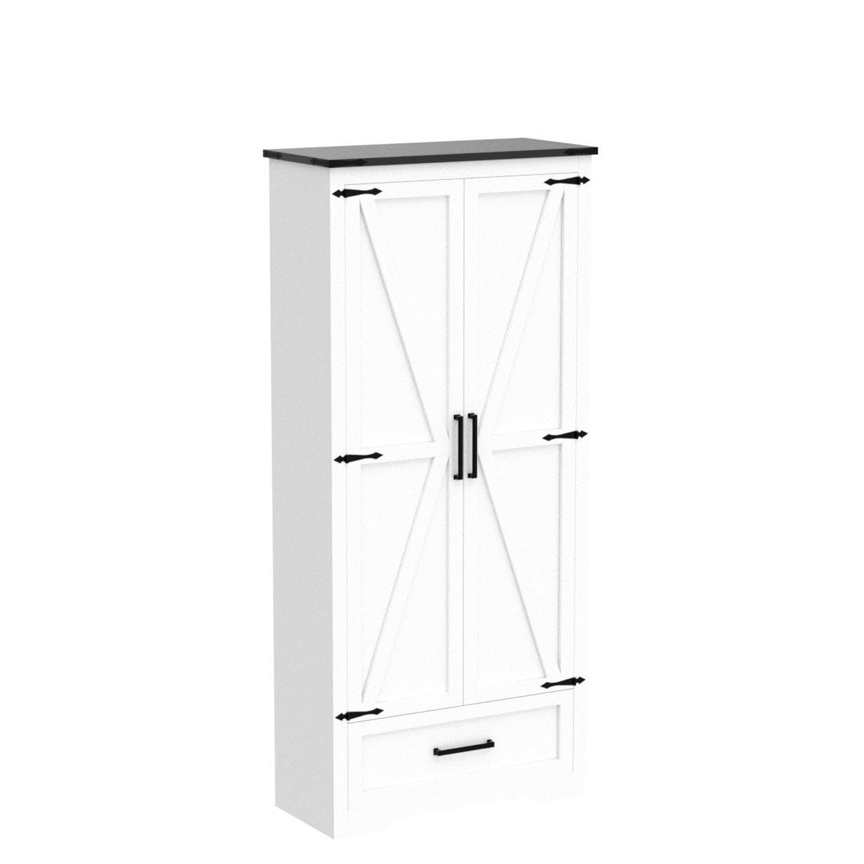 72" Tall Farmhouse Kitchen Pantry with Adjustable Shelves, Large Wood Kitchen