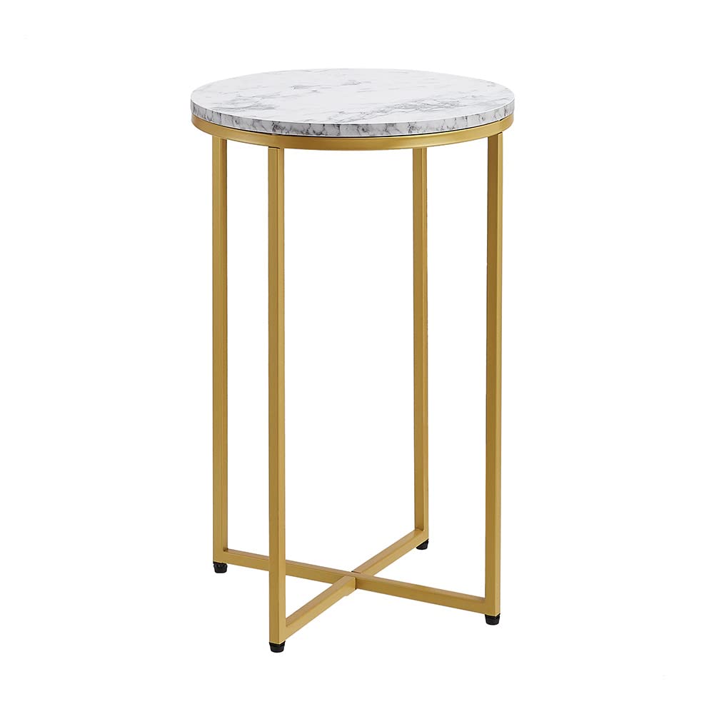 Concept Modern X-Shaped Small Round Side End Accent Table