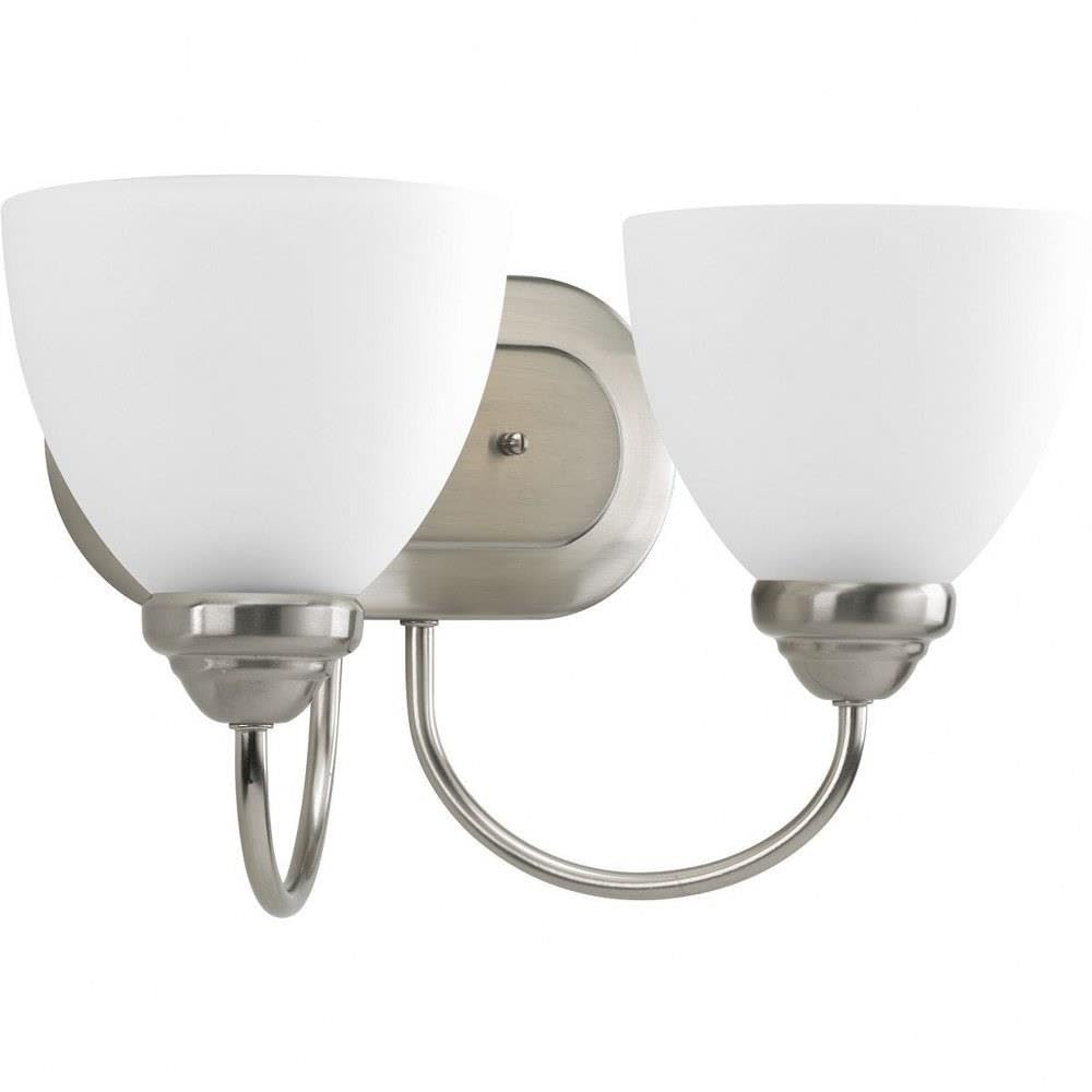2-Light Bath Vanity Light, Brushed Nickel Finish