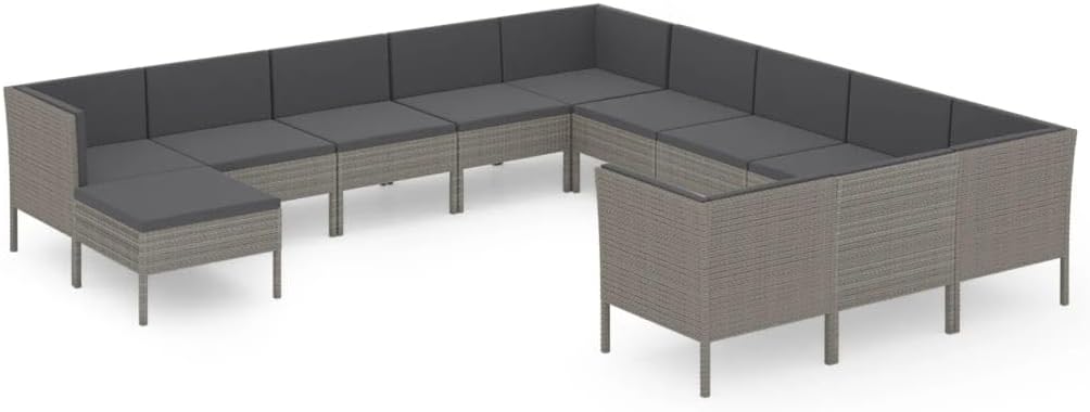 Patio Lounge Set 12 Piece, Sectional Sofa for Outdoor, Couch with Cushions
