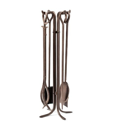 36163-BRZ Hand-Forged Fireplace Tool Set, in Bronze, B, 13 Dia. x 28H