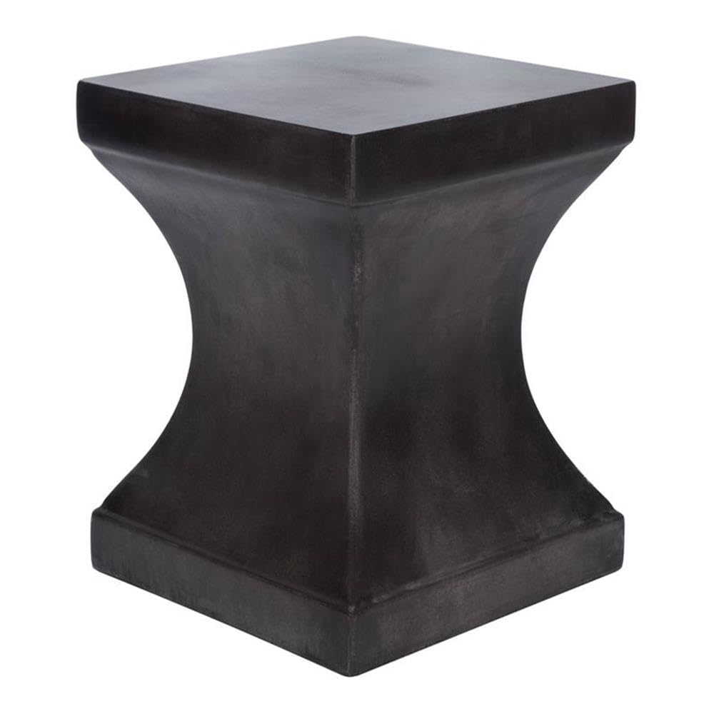 Outdoor Curby Black Modern Concrete Accent Table