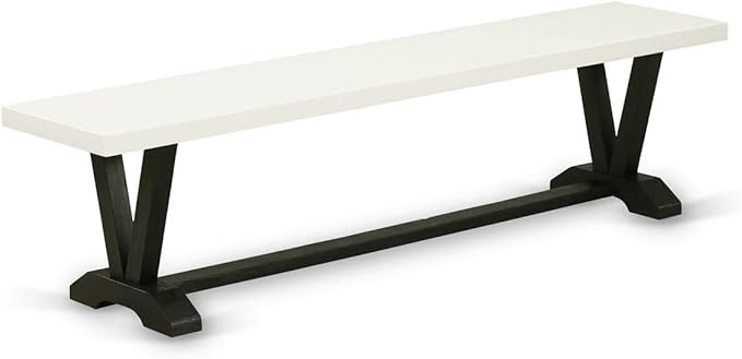 V-Style Dining Bench with Wooden Seat