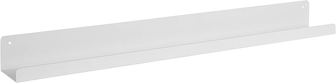 Mezzo Modern Metal Ledge Shelf, 24", Black, Set of 2, Contemporary Floating Shelves