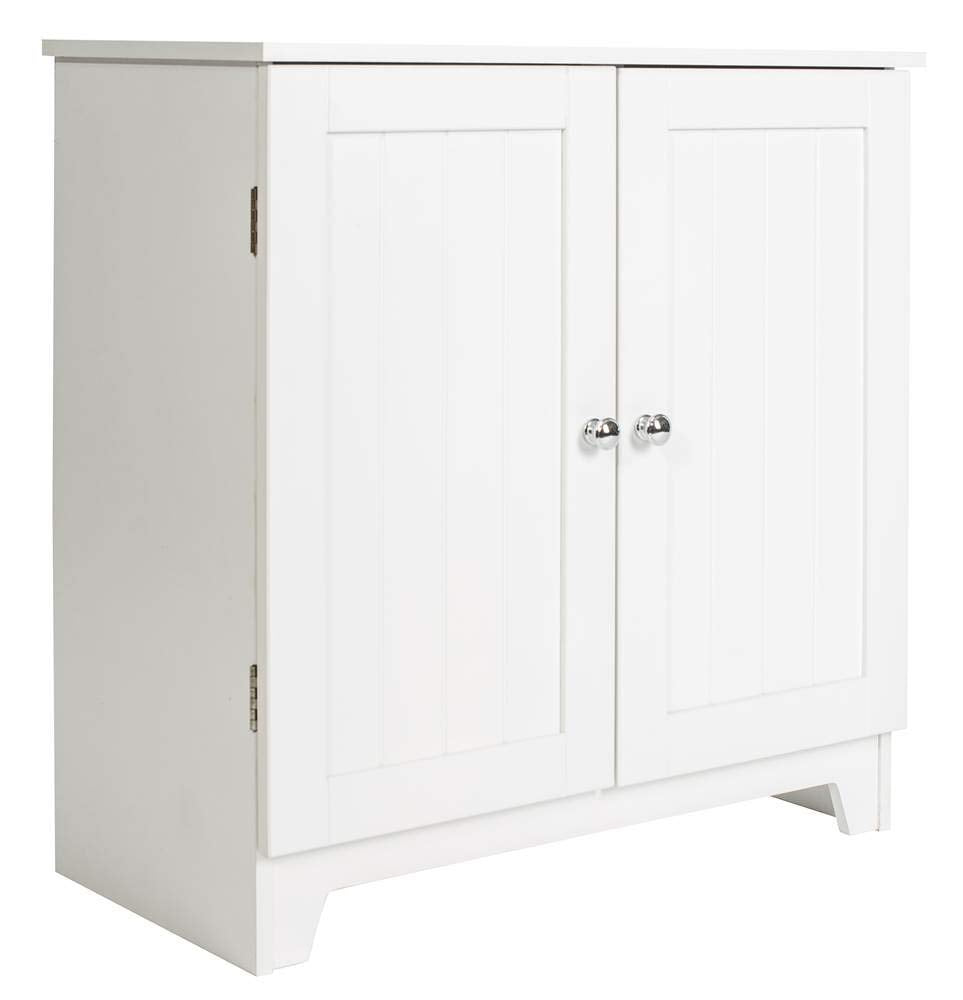 Door Large Freestanding Floor Cabinet, Size 23.5 x 23.5 x 11.75 Inches with Center Adjustable Shelf,