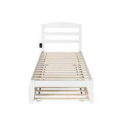 AFI Warren Solid Wood Twin XL Traditional Bed w/Twin XL Trundle in White