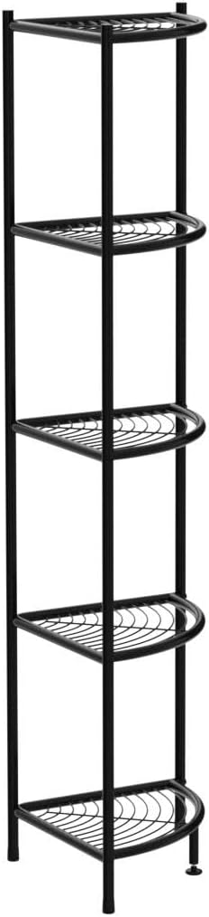 5-Tier Metal Corner Wire Shelf Compact Shelving Display Unit Plant Stand