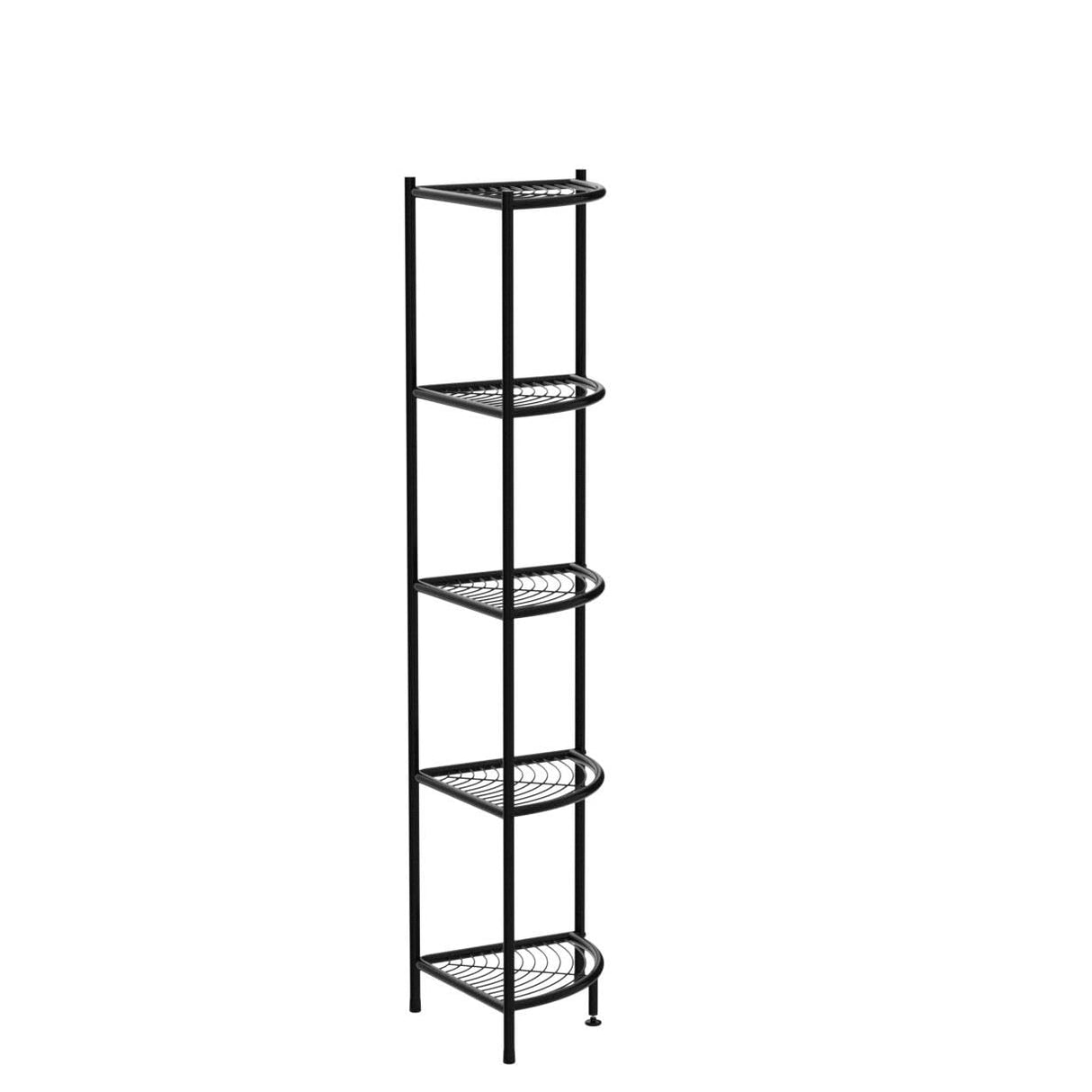 5-Tier Metal Corner Wire Shelf Compact Shelving Display Unit Plant Stand