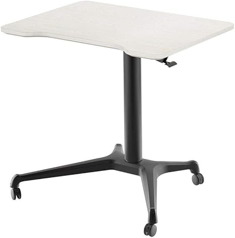 Gas‑Lift Height Adjustable Sit‑Stand Mobile Rolling Workstation Laptop and Computer