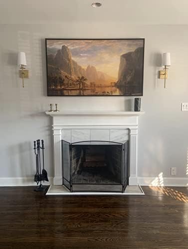 5 Pcs Fireplace Tool Set Black 31” Large - Shovel, brush, poker, tongs