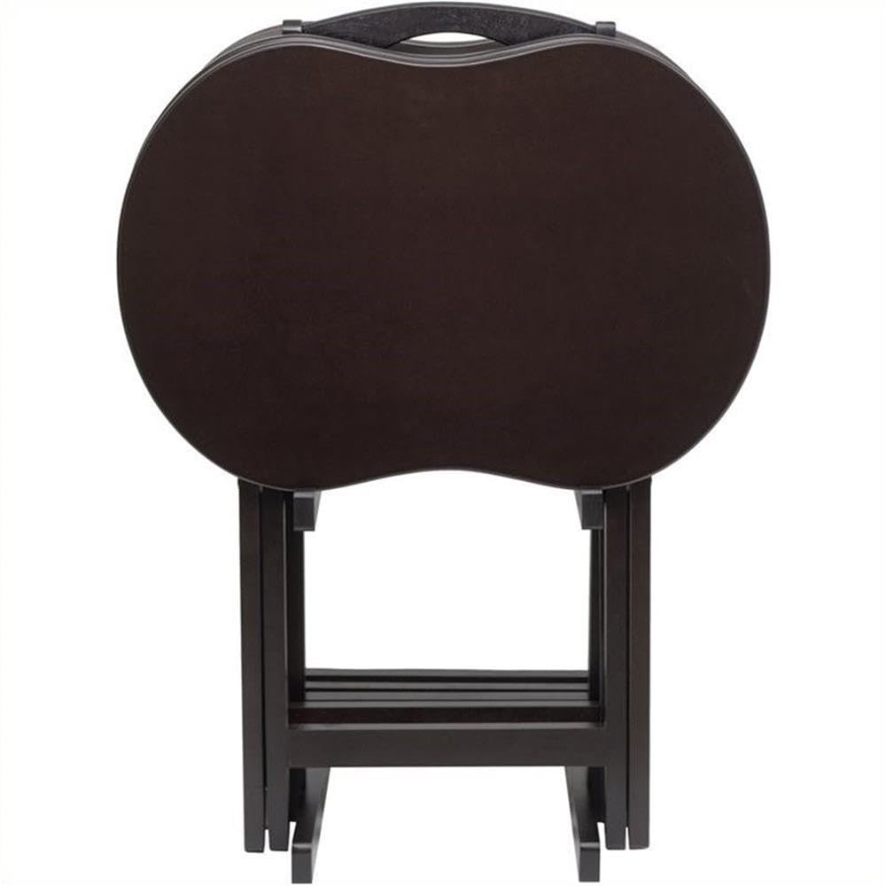 CurveNest 5-Piece Peanut Top Folding TV Tray Table Set