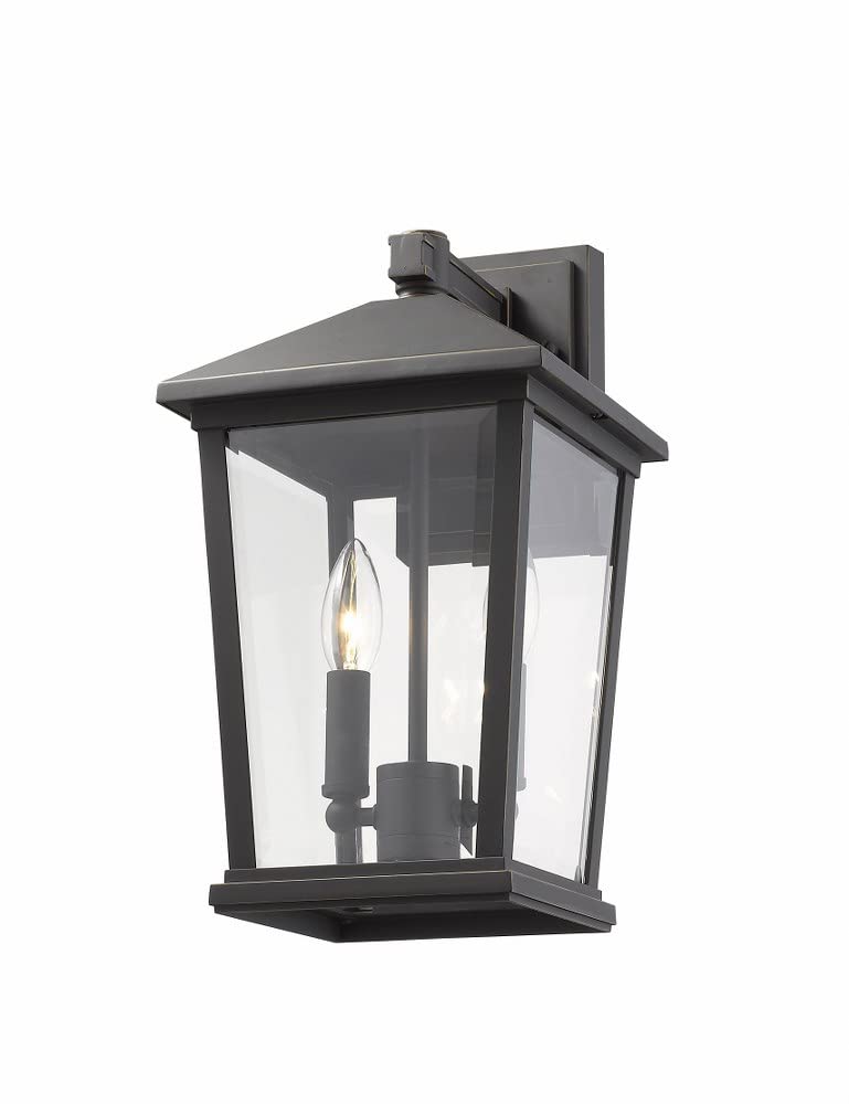 568M-BK 2 Light Outdoor Wall Sconce, Black