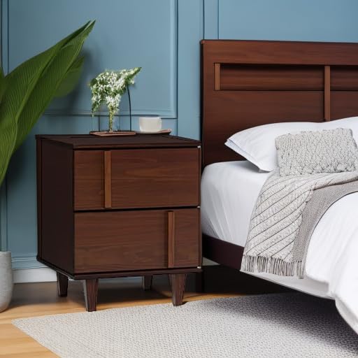 Sprague Contemporary Detailed Drawer Solid Wood Nightstand