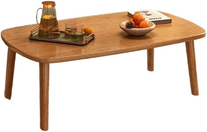 Floor Table with Folding Legs, Square Coffee Table, Modern Dining Table