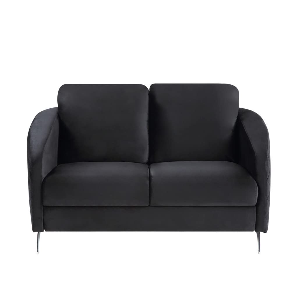 Modern Chic Loveseat, Black