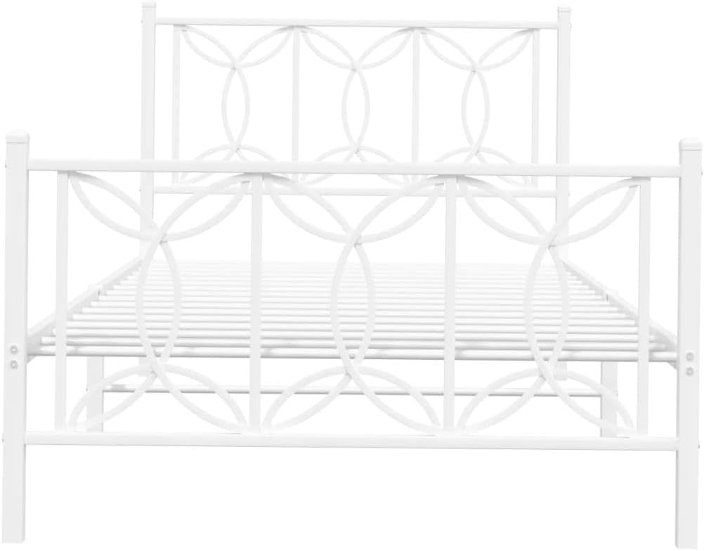 allesoky Bed Frame Without Mattress with Footboard White 39.4x78.7-White(100 x 200 cm)