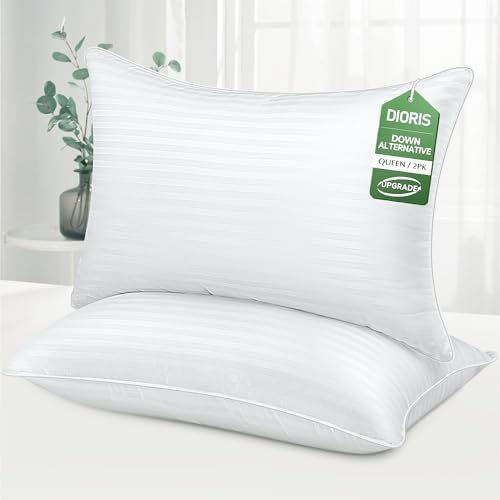 Pillows Queen Size Set of 2 - Luxury Hotel Bed Pillows for Sleeping