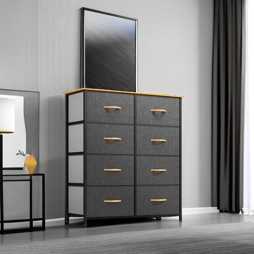 Dresser with 8 Drawers - Fabric Storage Tower, Organizer Unit for Bedroom, Living Room