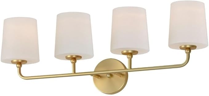 Bristol - 4 Light Bath Vanity-10 Inches Tall and 28.5 Inches Wide-Satin Brass Finish