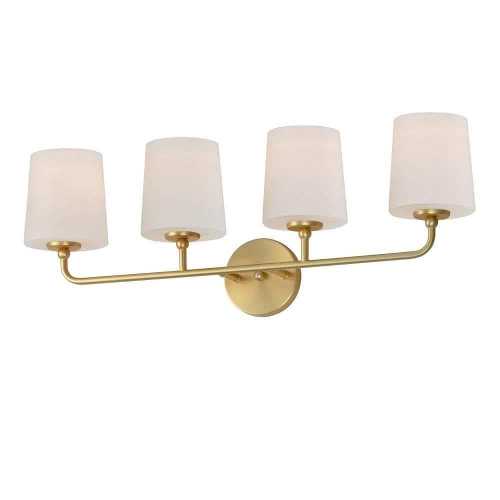 Bristol - 4 Light Bath Vanity-10 Inches Tall and 28.5 Inches Wide-Satin Brass Finish