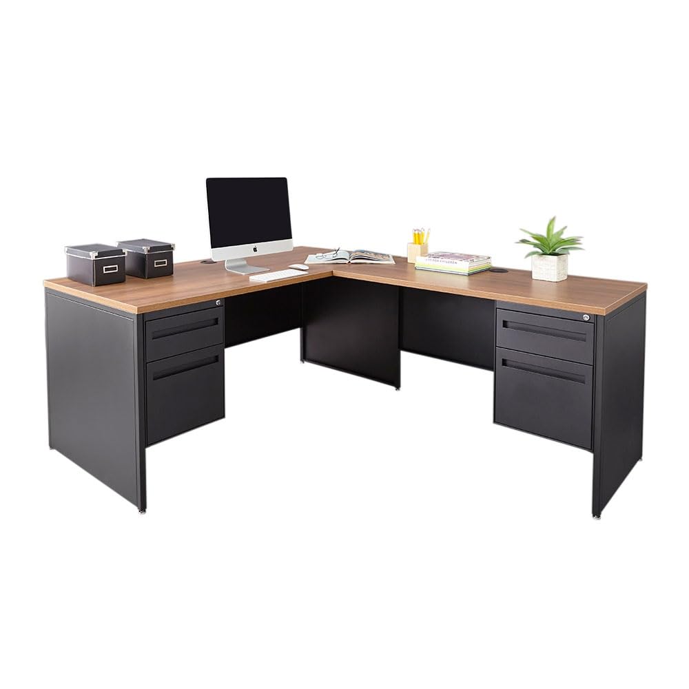 Reversible L Shaped Executive Office Desk - Durable Laminate Computer Desk