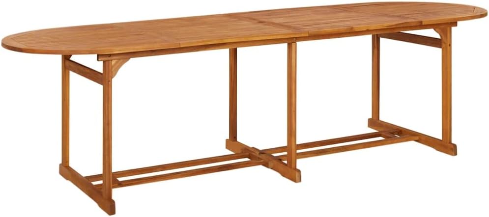 Large Outdoor Acacia Wood Dining Table - 110.2" Rectangular Patio Table with Oil Finish