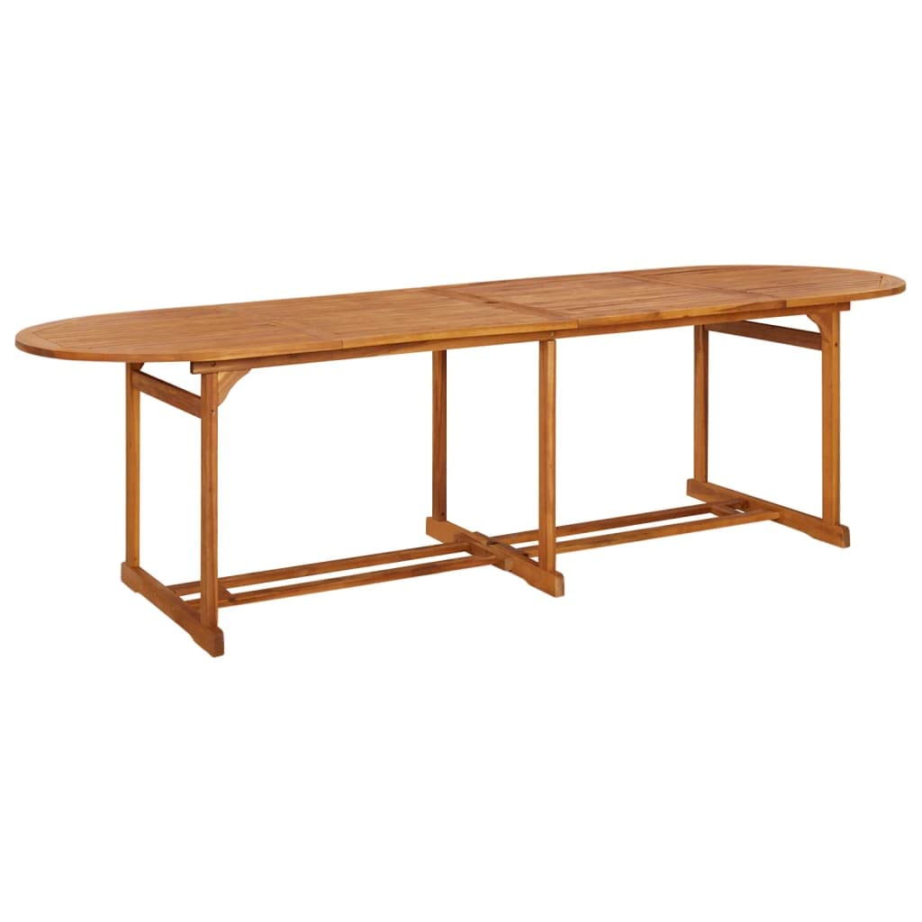 Large Outdoor Acacia Wood Dining Table - 110.2" Rectangular Patio Table with Oil Finish